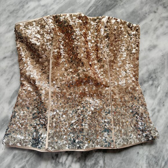 Sequin Bustier for NYE from White House Black Market, Size 0 but fits like an XS - Picture 5 of 7